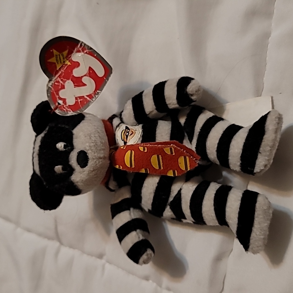 Ty Teenie Beanie Baby Plush McDonalds Hamburgler The Bear Happy Meal Toy 5.5"